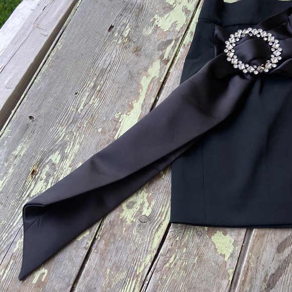 Zara Black Mini Belted Skirt Rhinestone Buckle BNWT XS - Picture 6 of 7